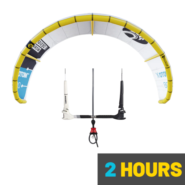 High-performance kite and bar combo for kitesurfing, offering smooth control and stability, available at 3C Zanzibar's equipment store.